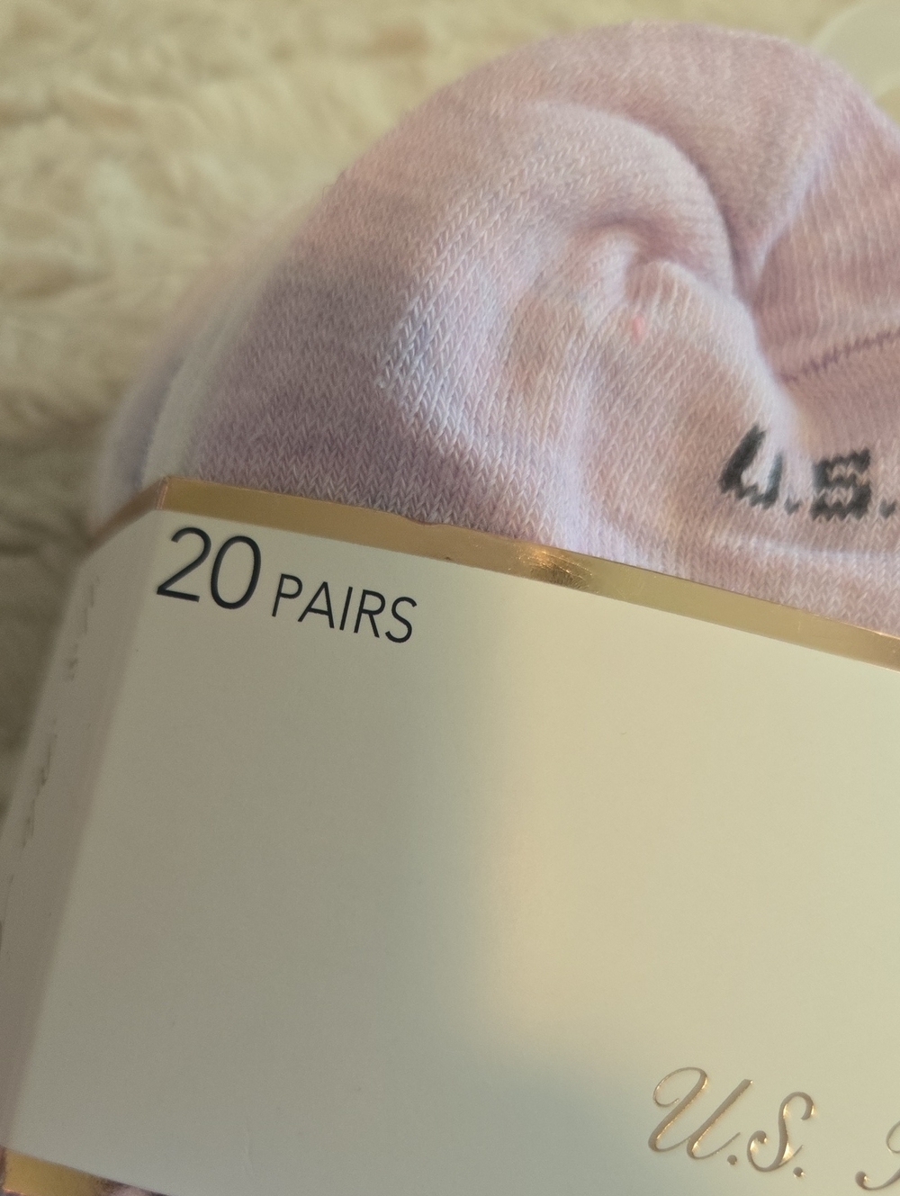 U.S. Polo Assn. Women's Pastel Crew Socks - Pack of 20 - Picture 3 of 5